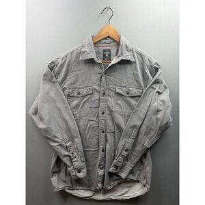 RedHead Button Down Shirt Mens Gray Micro Stripe Long Sleeve M